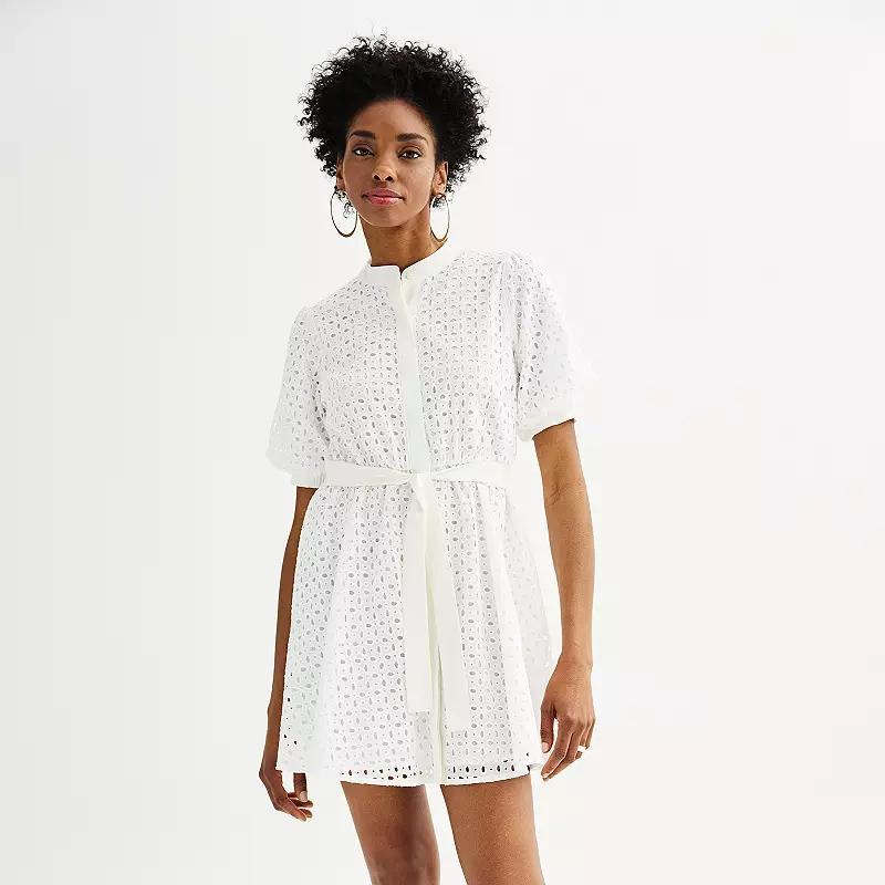 Womens Nine West Eyelet Fit & Flare Dress Product Image