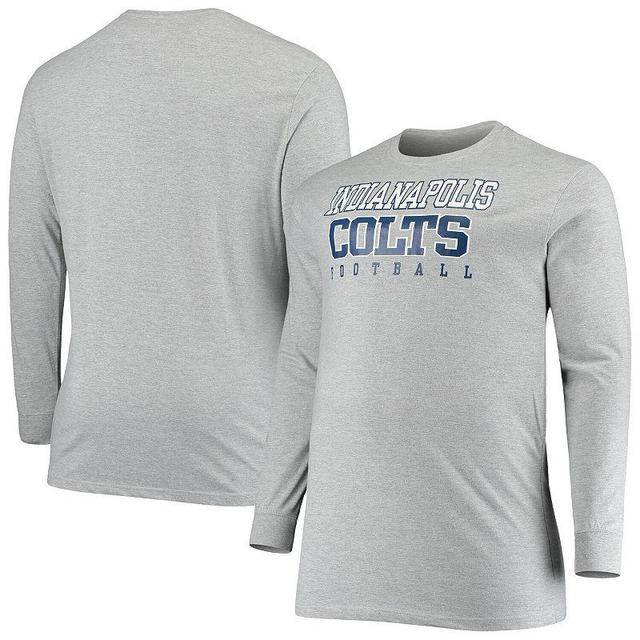 Mens Fanatics Branded Heathered Gray Indianapolis Colts Big & Tall Practice Long Sleeve T-Shirt CLT Grey Product Image