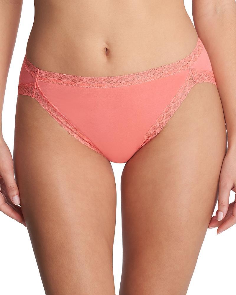 Natori Bliss Lace-Trim Cotton French-Cut Brief Underwear 152058 Product Image