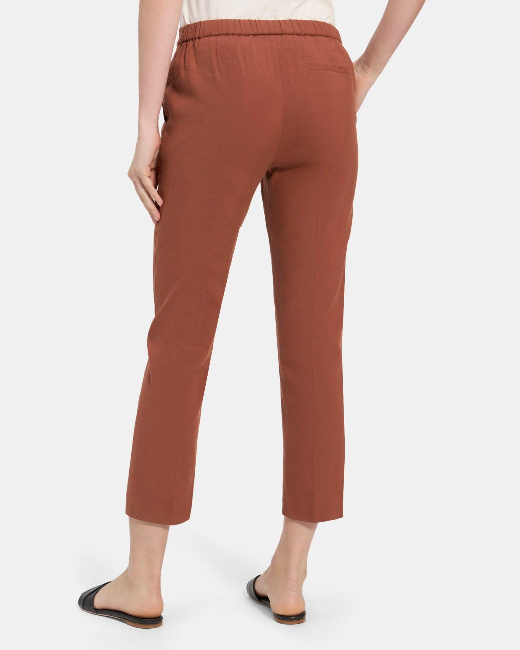 Slim Cropped Pull-On Pant in Linen Product Image