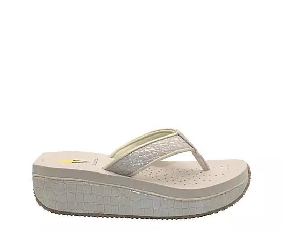 Volatile Womens Mini Croco Flip Flop Wedge Product Image