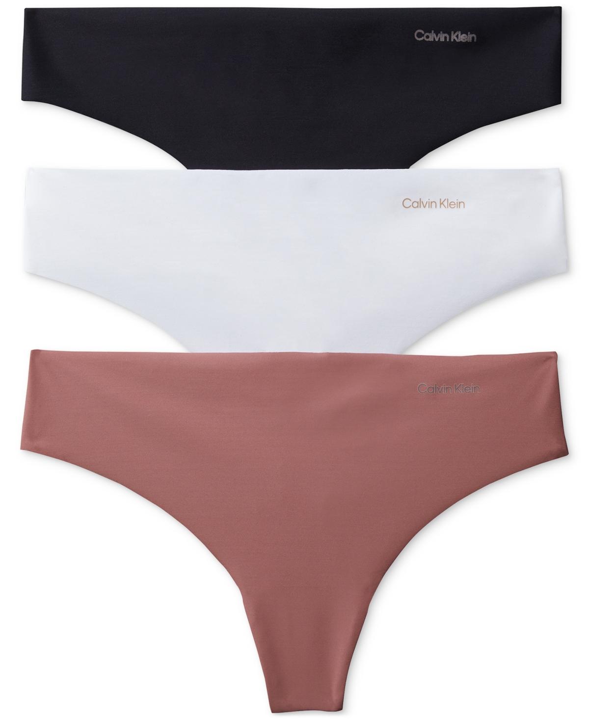 Calvin Klein Womens Invisibles 3-Pack Thong Underwear QD3558 Product Image