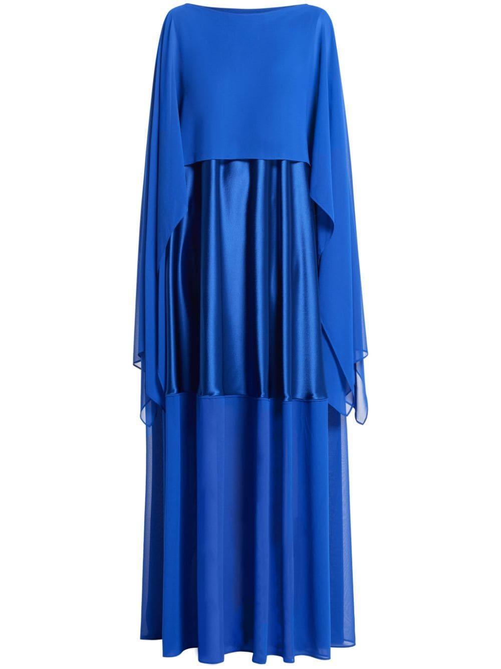 Loggia crepe cape gown Product Image