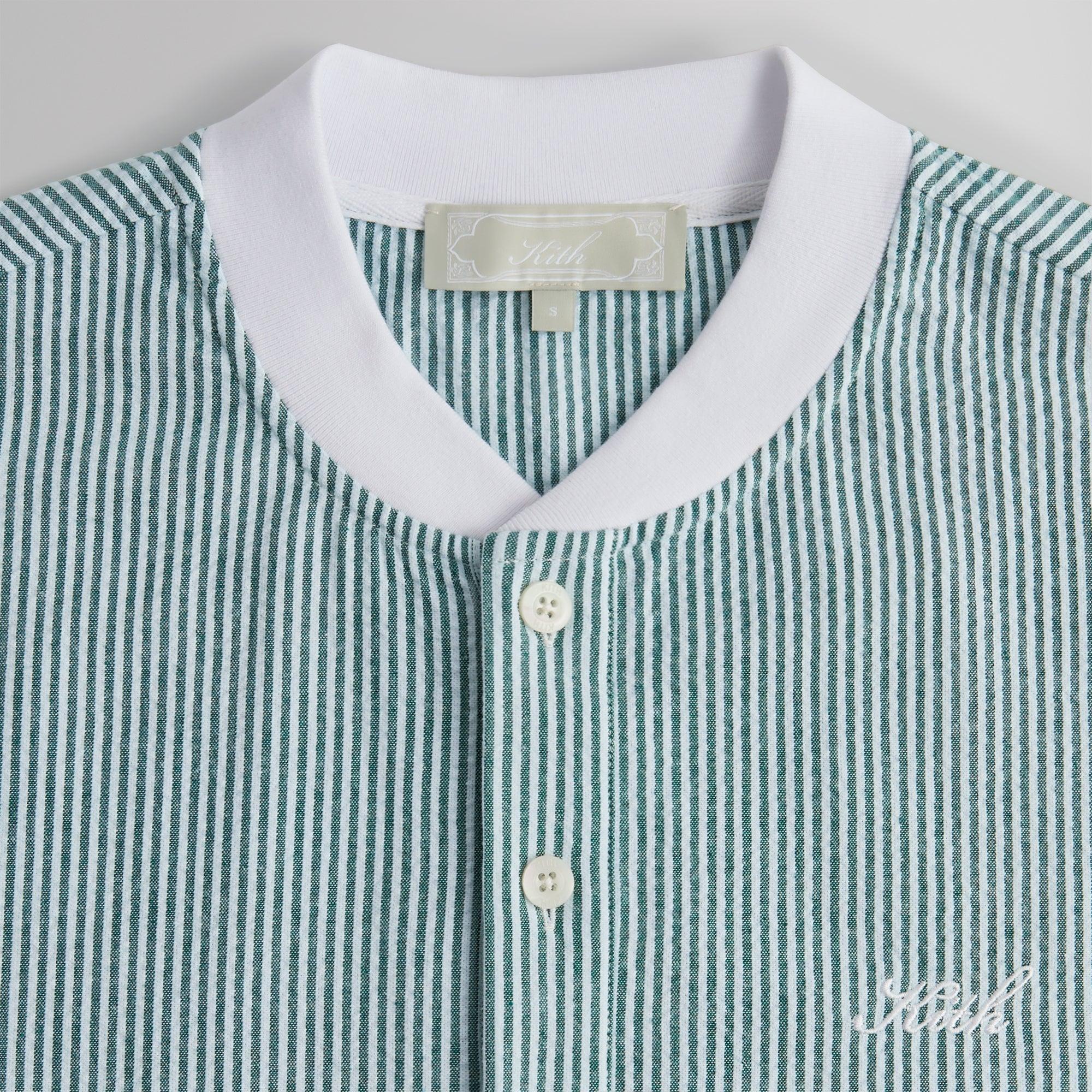 Kith Seersucker Pearson Henley Pullover - Conifer Male Product Image