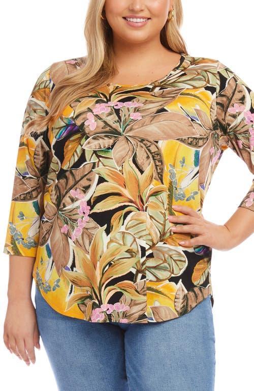 Karen Kane Floral Print Knit Shirttail Top Product Image