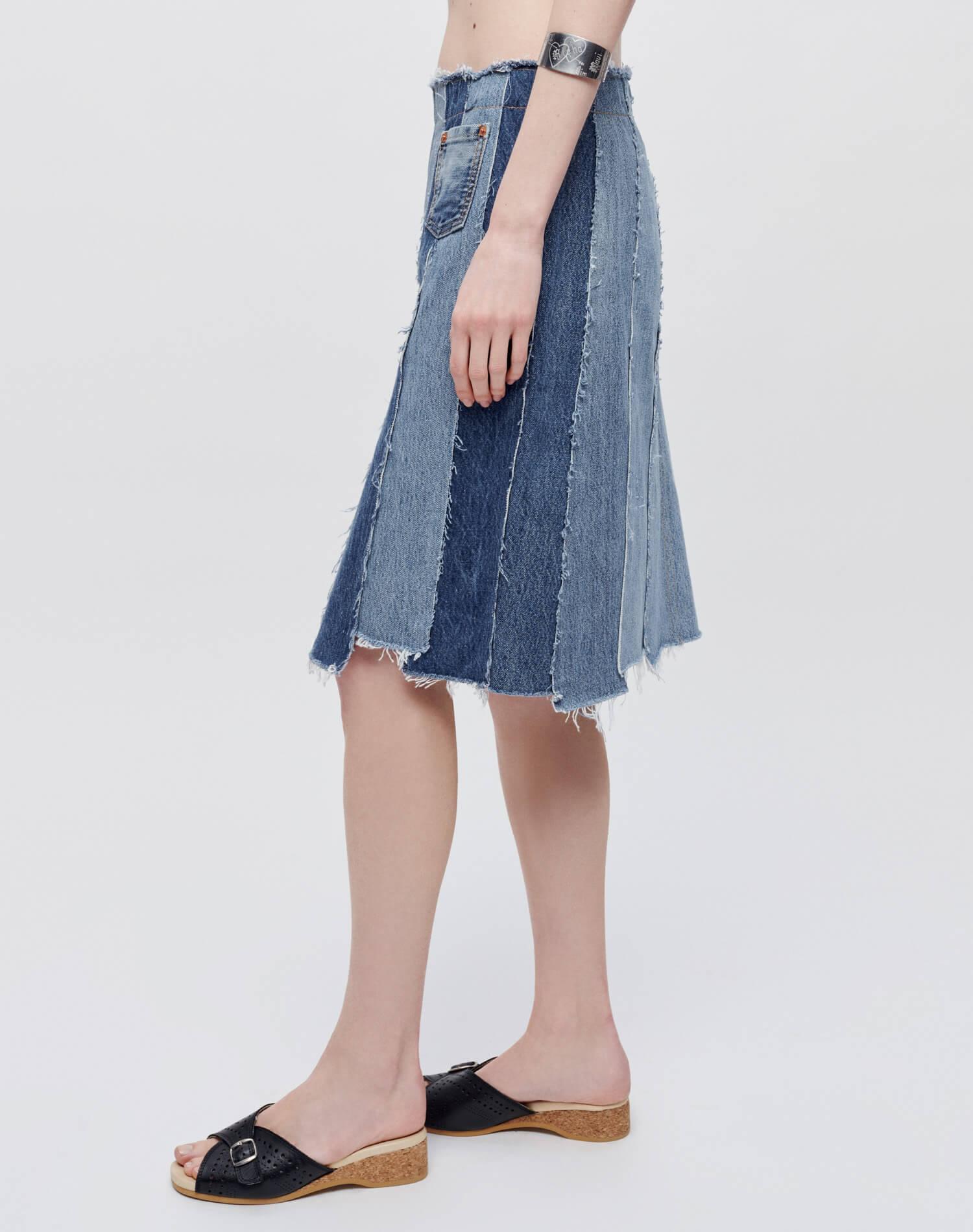 Levi's Stripped Skirt - Indigo Female Product Image