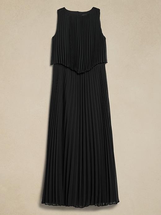 Pleated Chiffon Maxi Dress Product Image