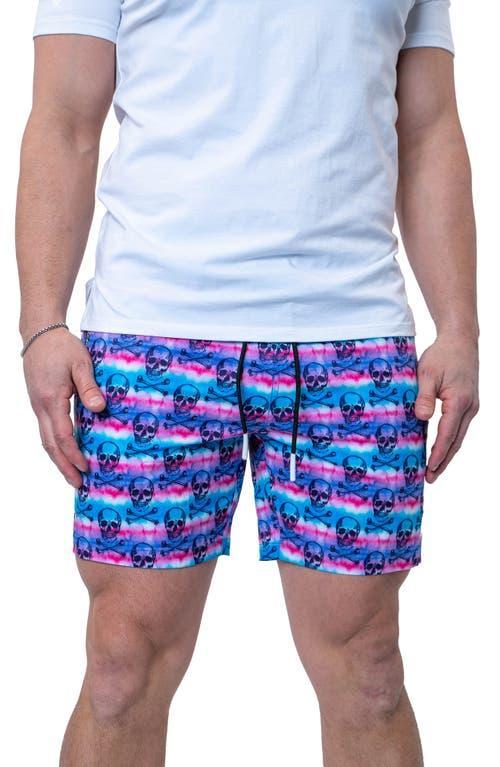 Mens Lion Tie-Dye Skull Swim Shorts Product Image