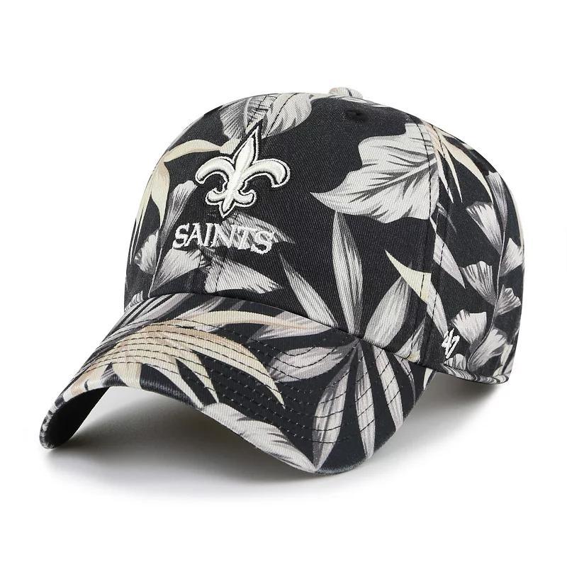 47 Brand Mens Black New Orleans Saints Tropicalia Clean Up Adjustable Hat Product Image