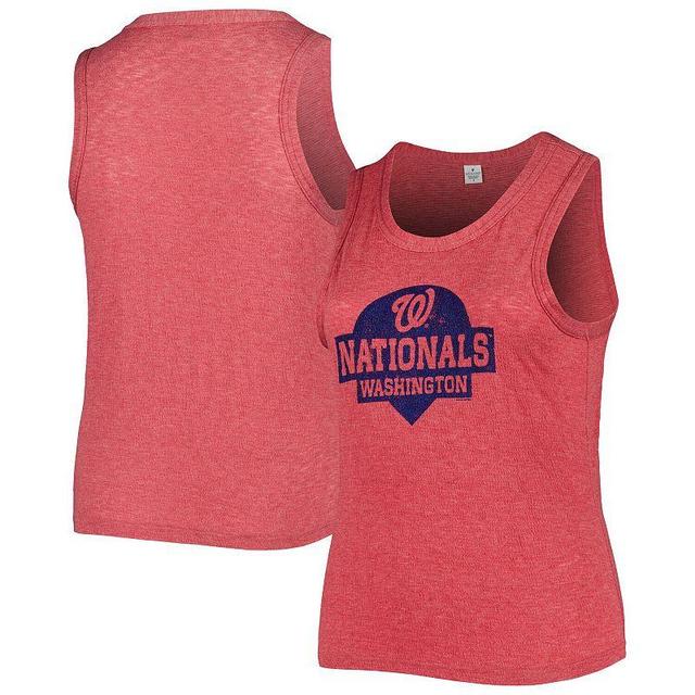 Womens Soft as a Grape Washington Nationals Plus Size High Neck Tri-Blend Tank Top Product Image