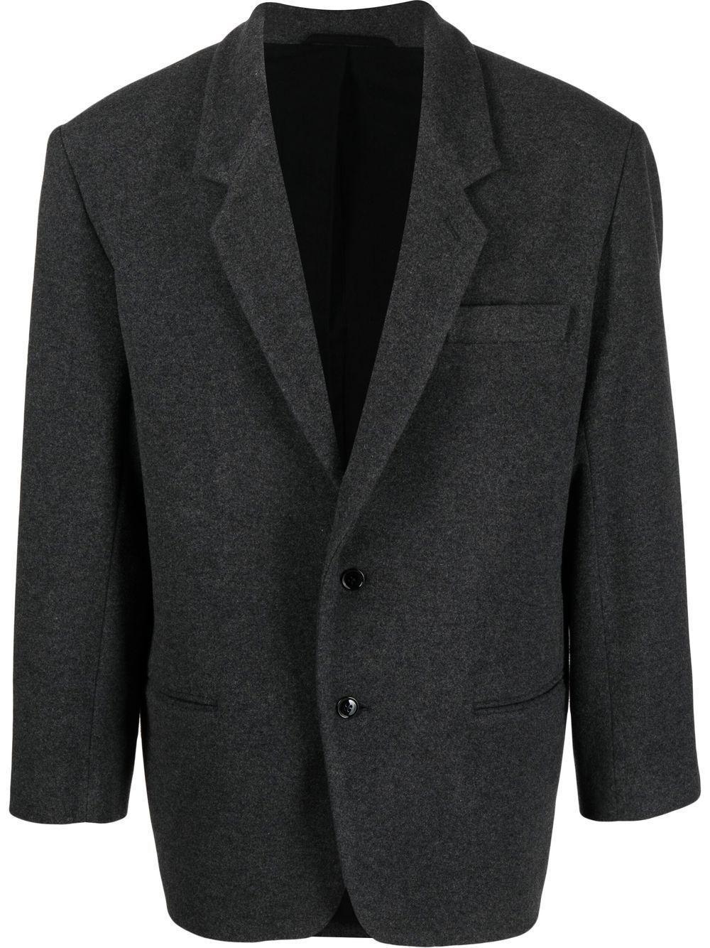 Boxy Single-breasted Blazer In Grey Product Image