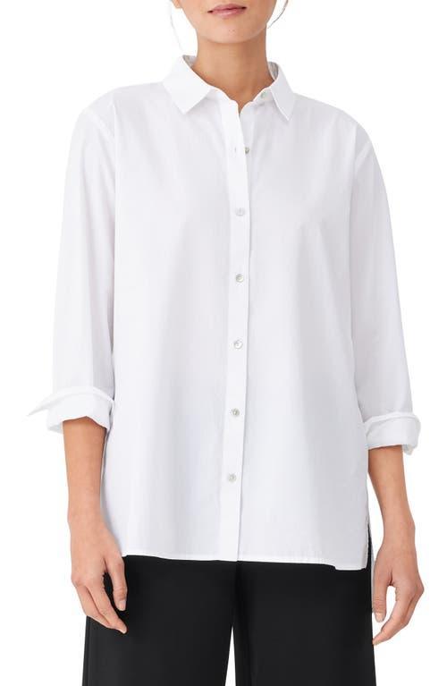 Eileen Fisher Classic Collar Easy Organic Cotton Button-Up Shirt Product Image