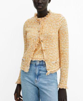 Mango Womens Pocket Tweed Cardigan product image