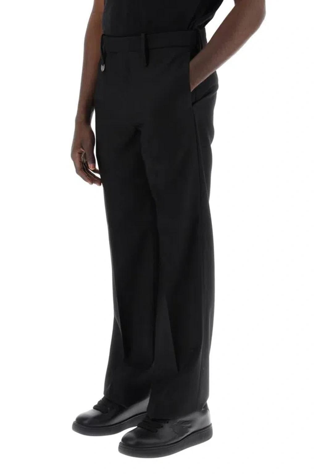 Virgin Wool Trousers In Black Product Image