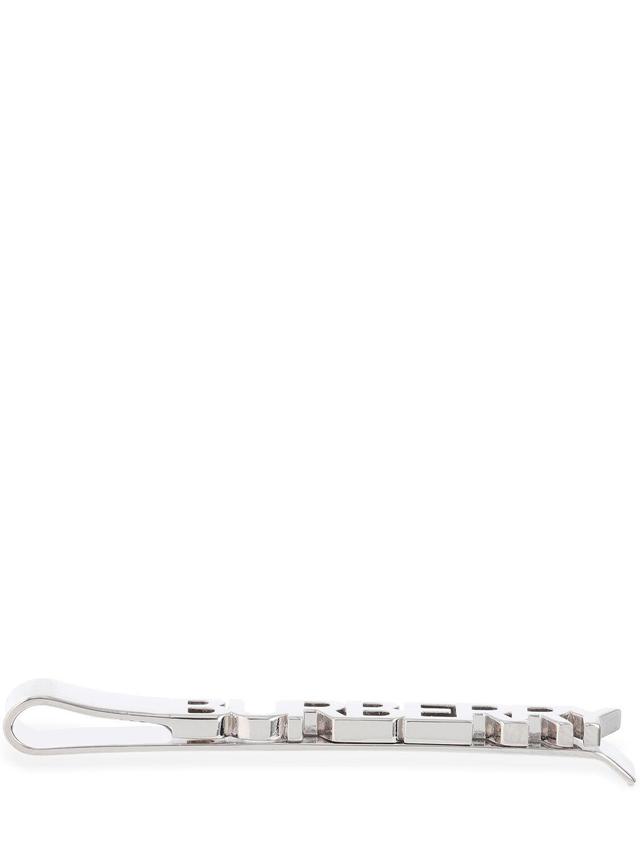 BURBERRY Logo Tie Bar In Silver Product Image