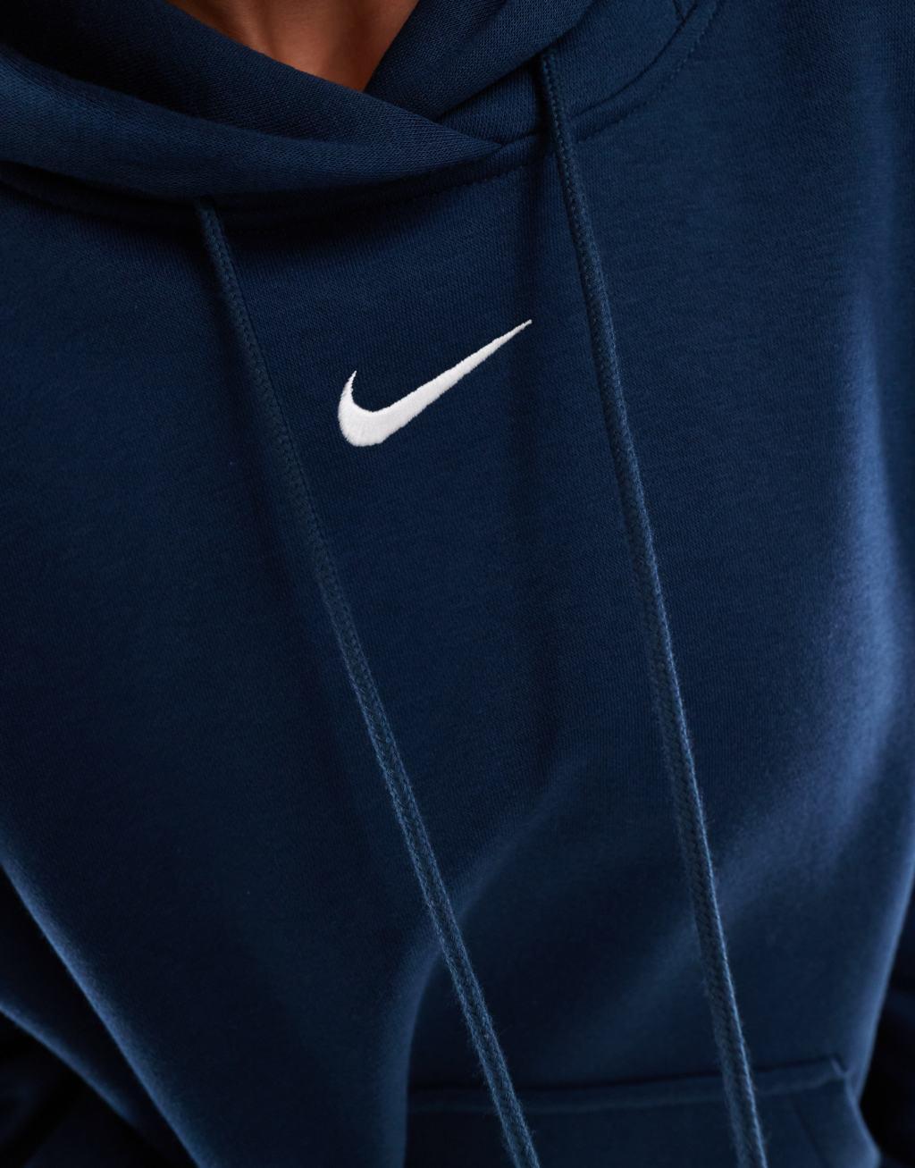 Nike Phoenix Fleece oversized hoodie in navy Product Image