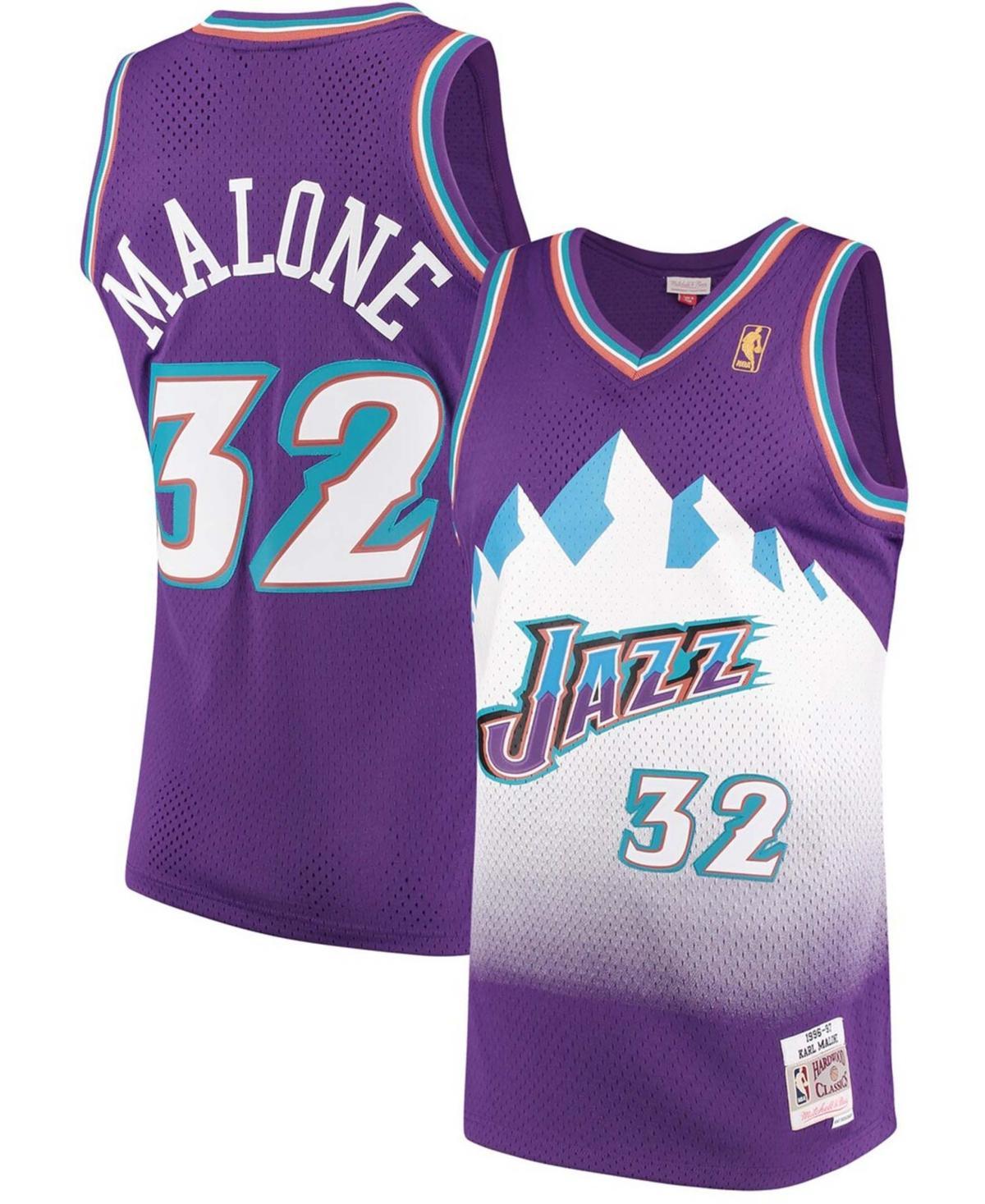 Mens Mitchell & Ness Karl Malone Purple Utah Jazz 1996-97 Hardwood Classics Swingman Jersey Product Image