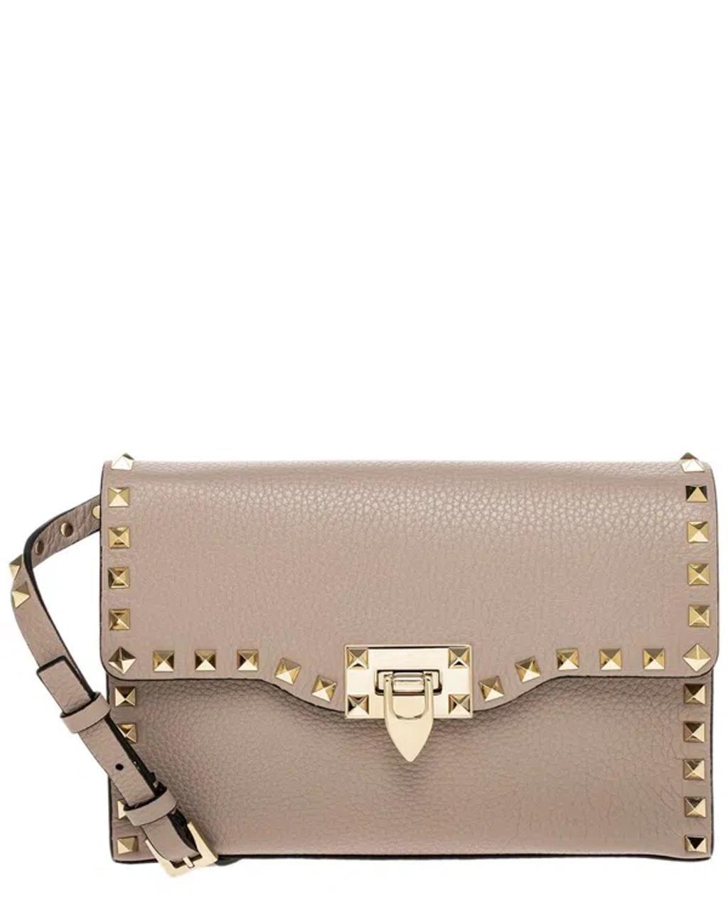 VALENTINO GARAVANI Valentino Rockstud Small Grainy Leather Crossbody In Pink Product Image