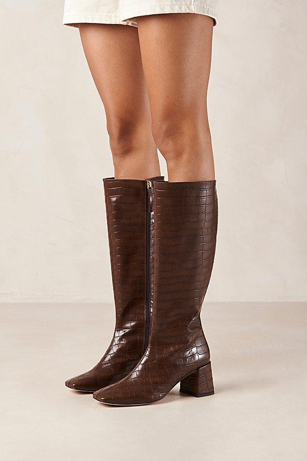 SVEGAN Chalk Vegan Leather Knee High Croc Boot Womens at Urban Outfitters Product Image