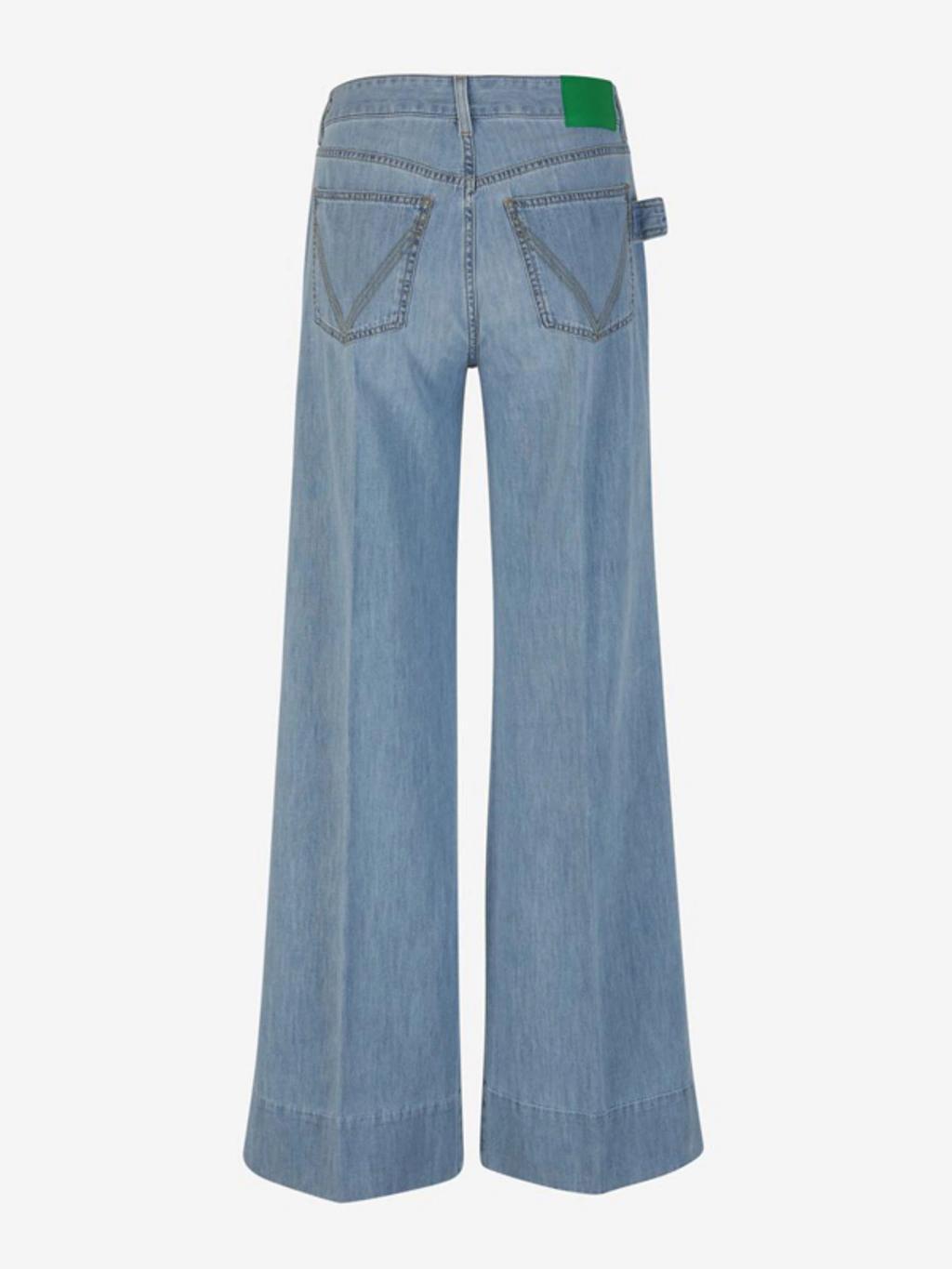 Wide Leg Denim Pants In Blau Denim Product Image