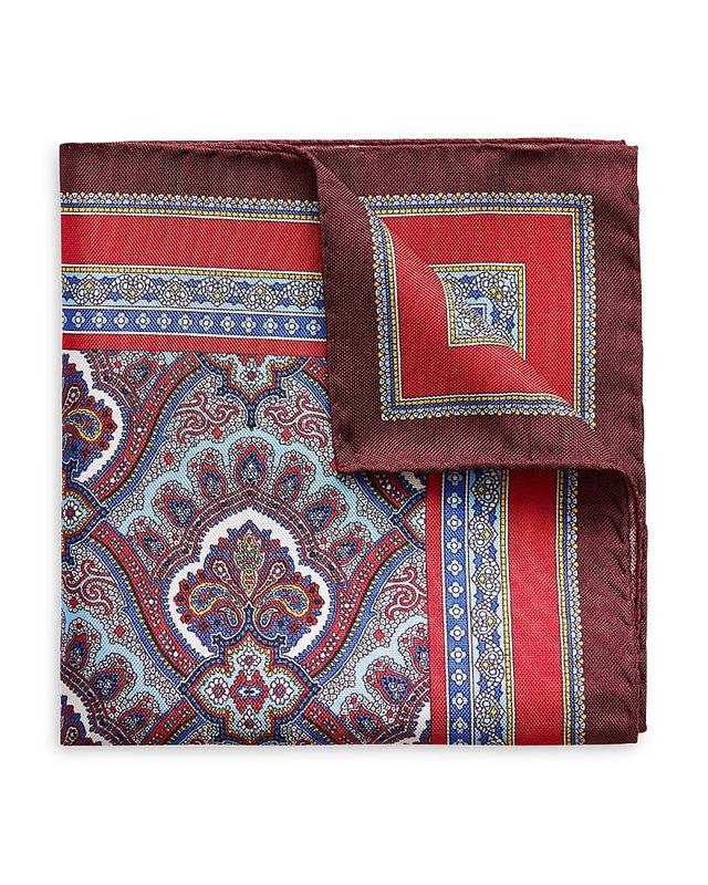 Mens Paisley Silk Pocket Square Product Image