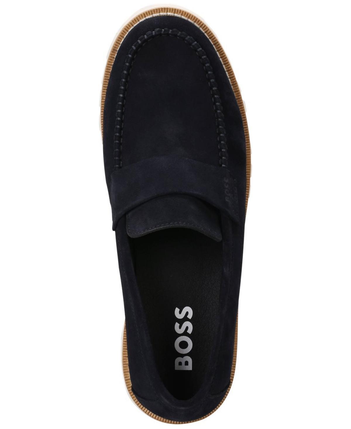 Navy Slip-on Loafers In Dark Blue Product Image