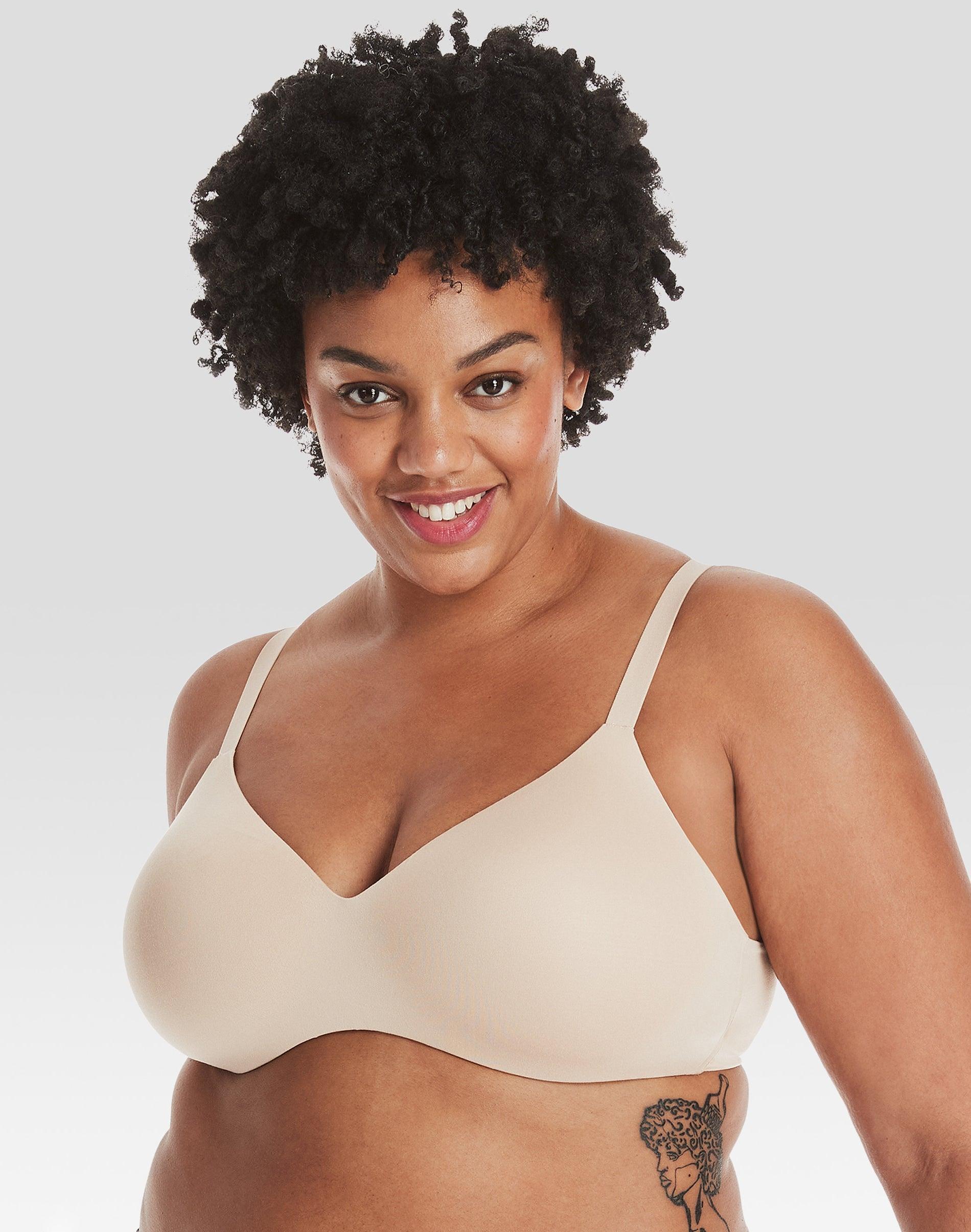 Hanes Womens Concealing Petals Wireless Bra with Convertible Straps White 2XL Product Image