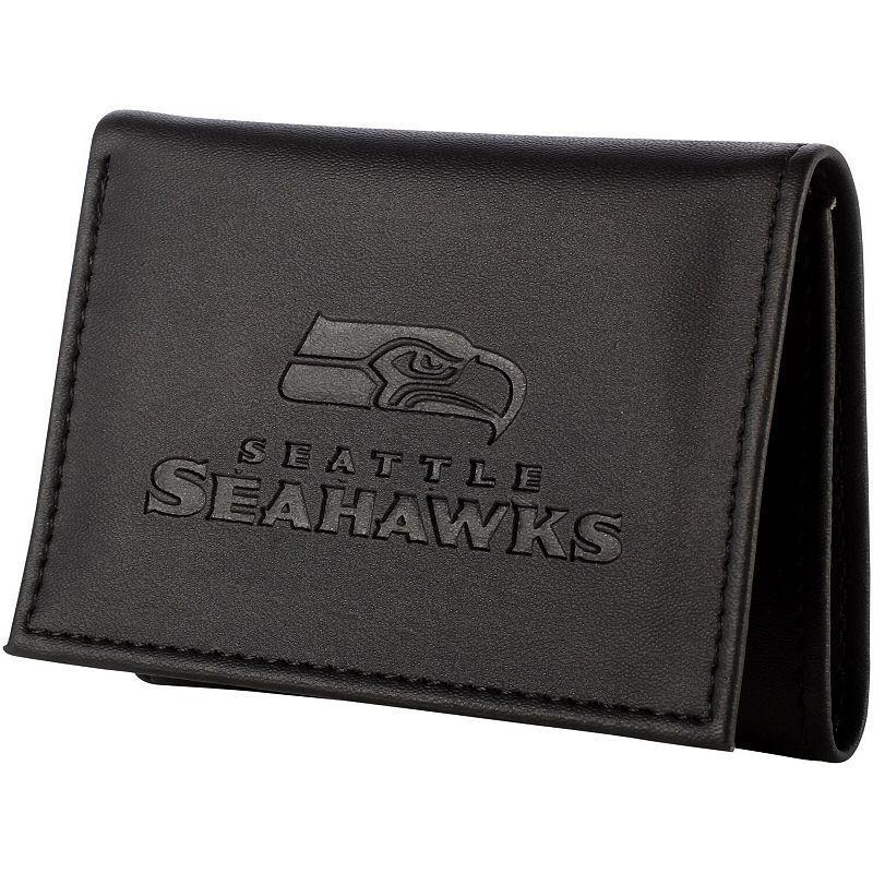 Mens Black Seattle Seahawks Hybrid Tri-Fold Wallet - Black Product Image