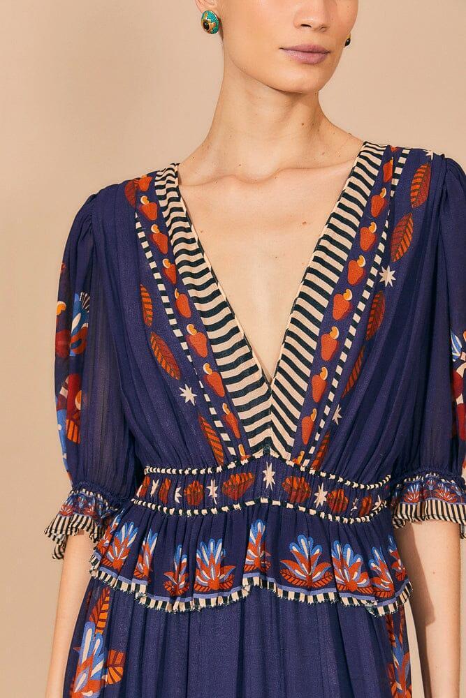 Blue Nature Beauty Short Sleeve Maxi Dress Product Image