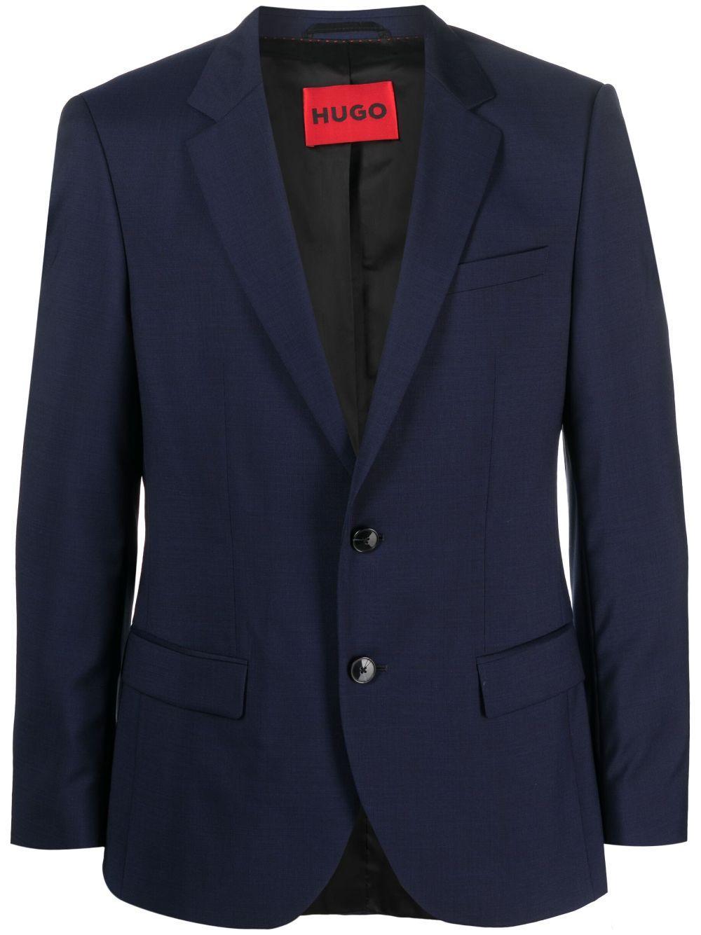 Single-breasted Wool Blazer In Blue Product Image