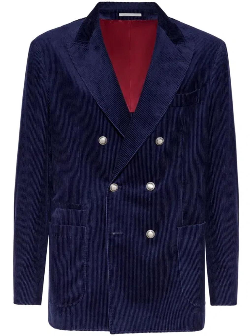 BRUNELLO CUCINELLI Corduroy Blazer In Blue Product Image