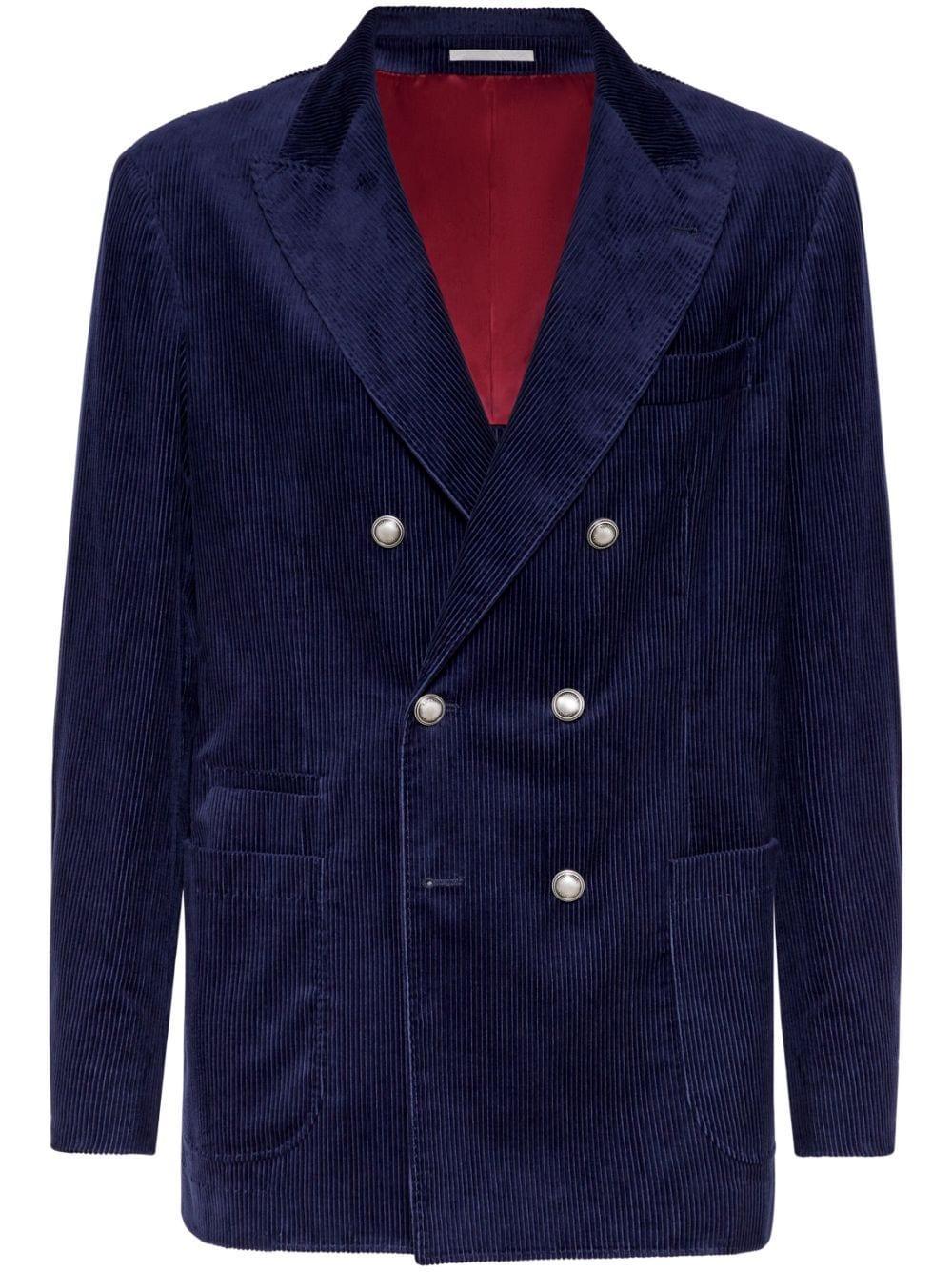 BRUNELLO CUCINELLI Corduroy Blazer In Blue Product Image