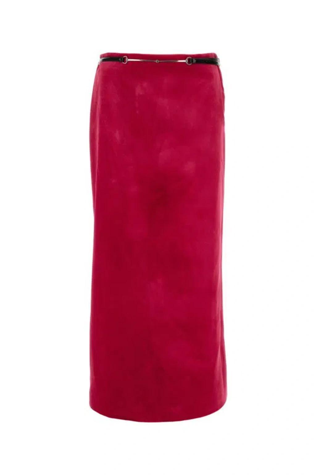 Velvet Skirt In Burgundy Product Image