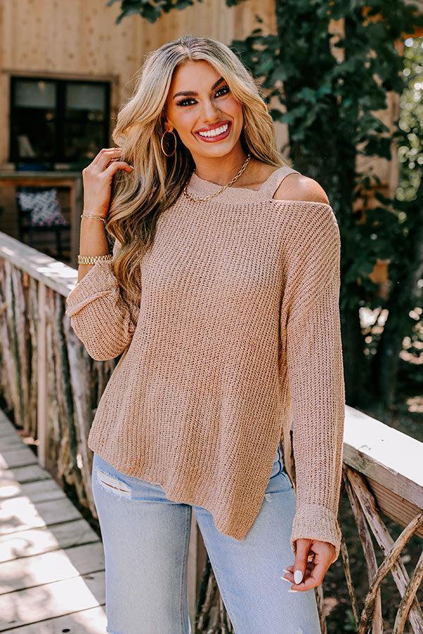 Simply Curated Knit Top In Light Mocha Product Image