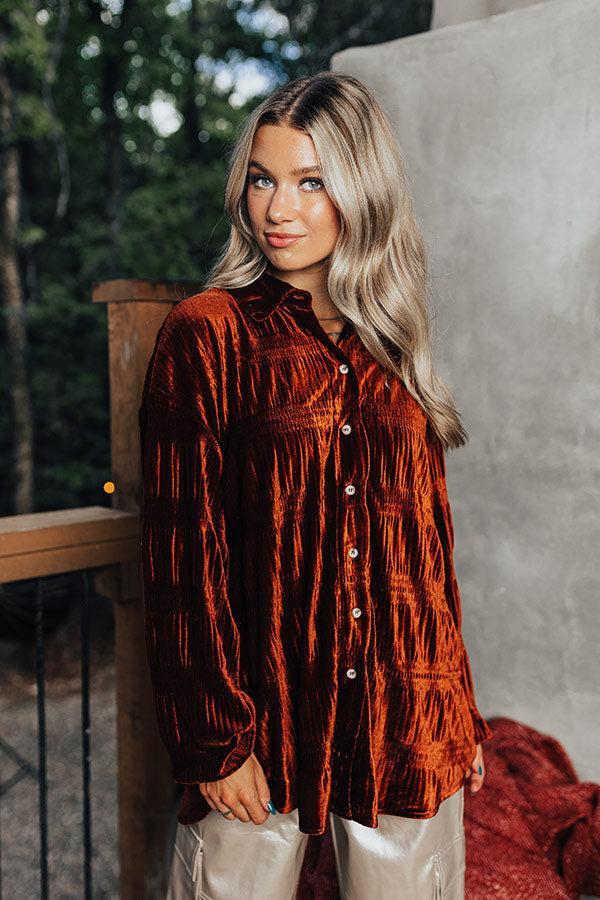 Amazing Views Velvet Top in Dark Cinnamon Product Image