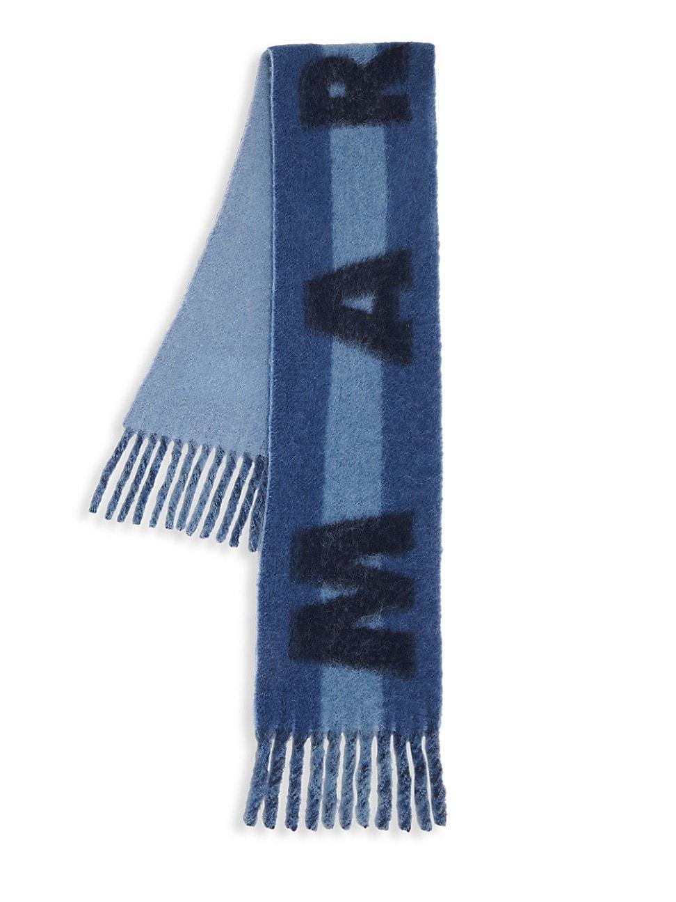 Mens Logo Striped Wool-Blend Scarf Product Image