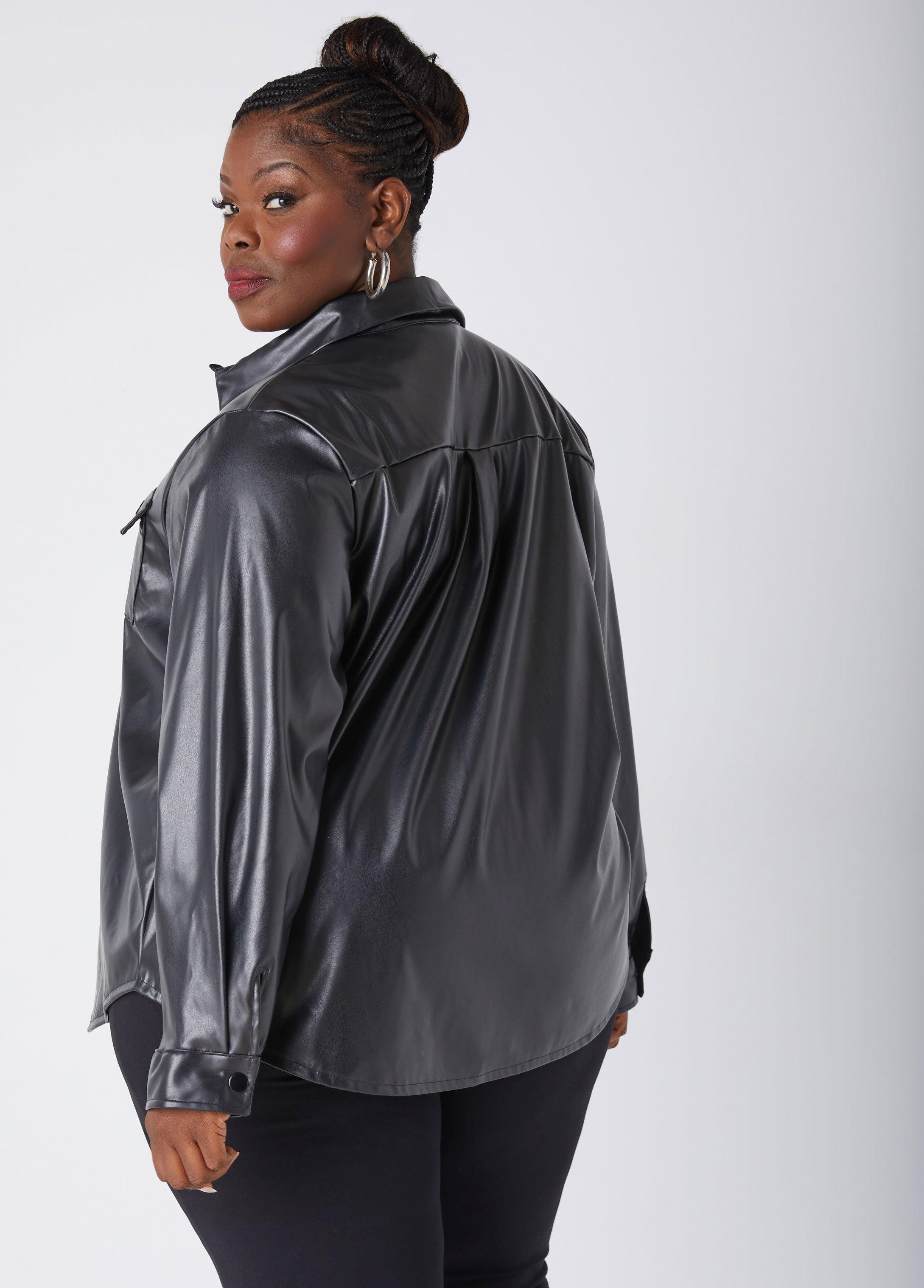 Faux Leather Shacket Product Image