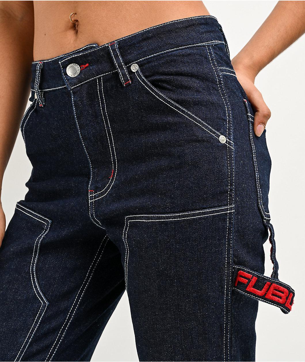 FUBU Classic Dark Blue Double Knee Carpenter Jeans Product Image