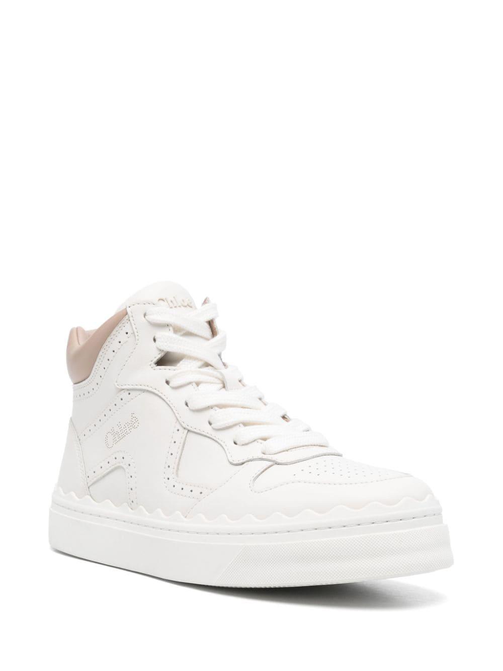 White Lauren Sneakers In 6j4 Light Nude Product Image