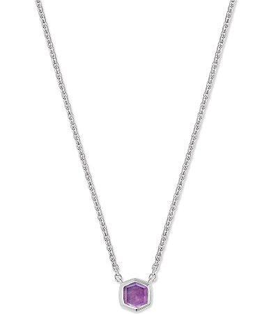 Kendra Scott Davie Pave Sterling Silver Short Pendant Necklace Product Image