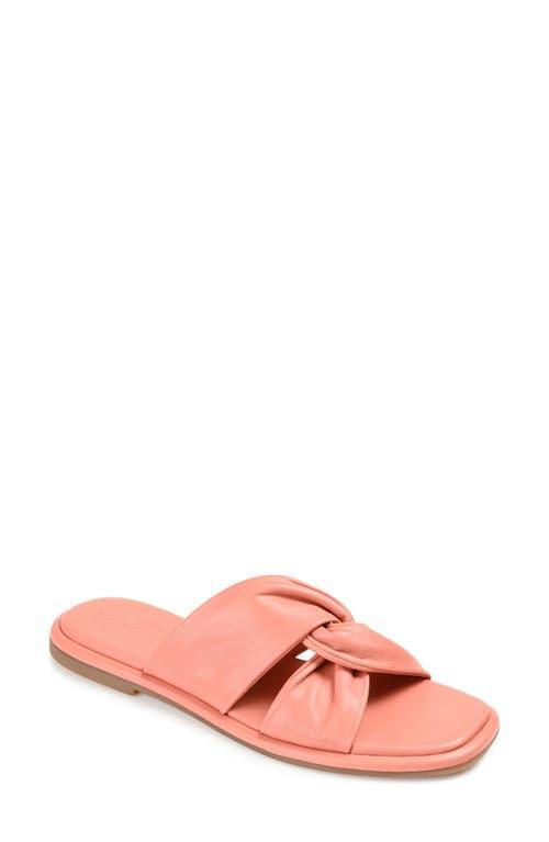 Journee Signature Kanndice Womens Leather Slide Sandals Product Image