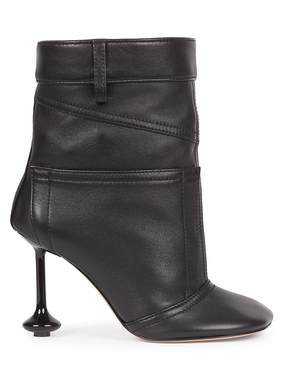 Loewe - Toy 90 Leather Ankle Boots - Womens - Black Product Image