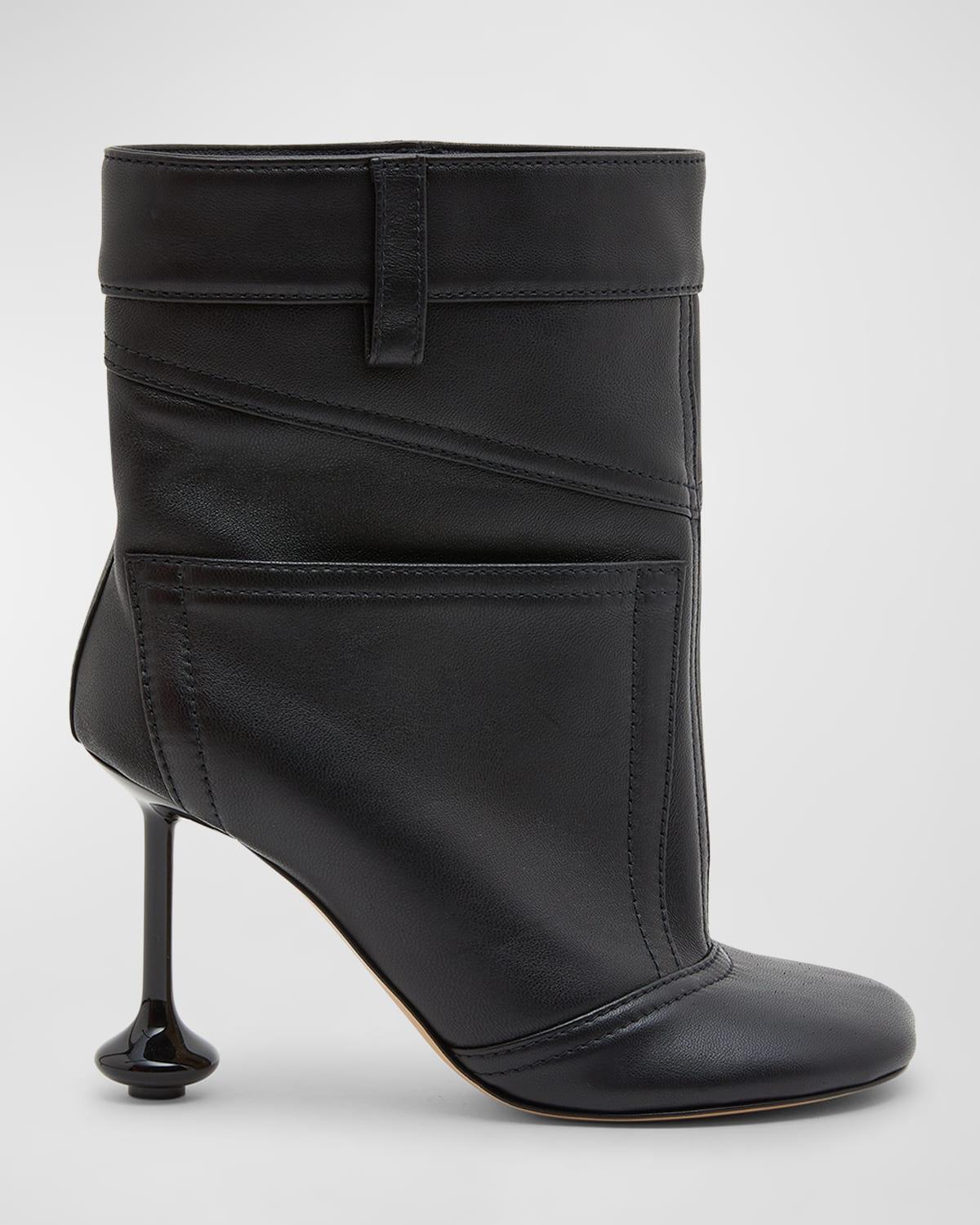 Loewe - Toy 90 Leather Ankle Boots - Womens - Black Product Image