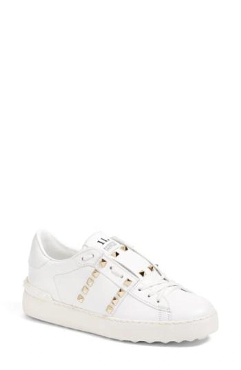 White Rockstud Untitled Open Sneakers In White 1 Product Image