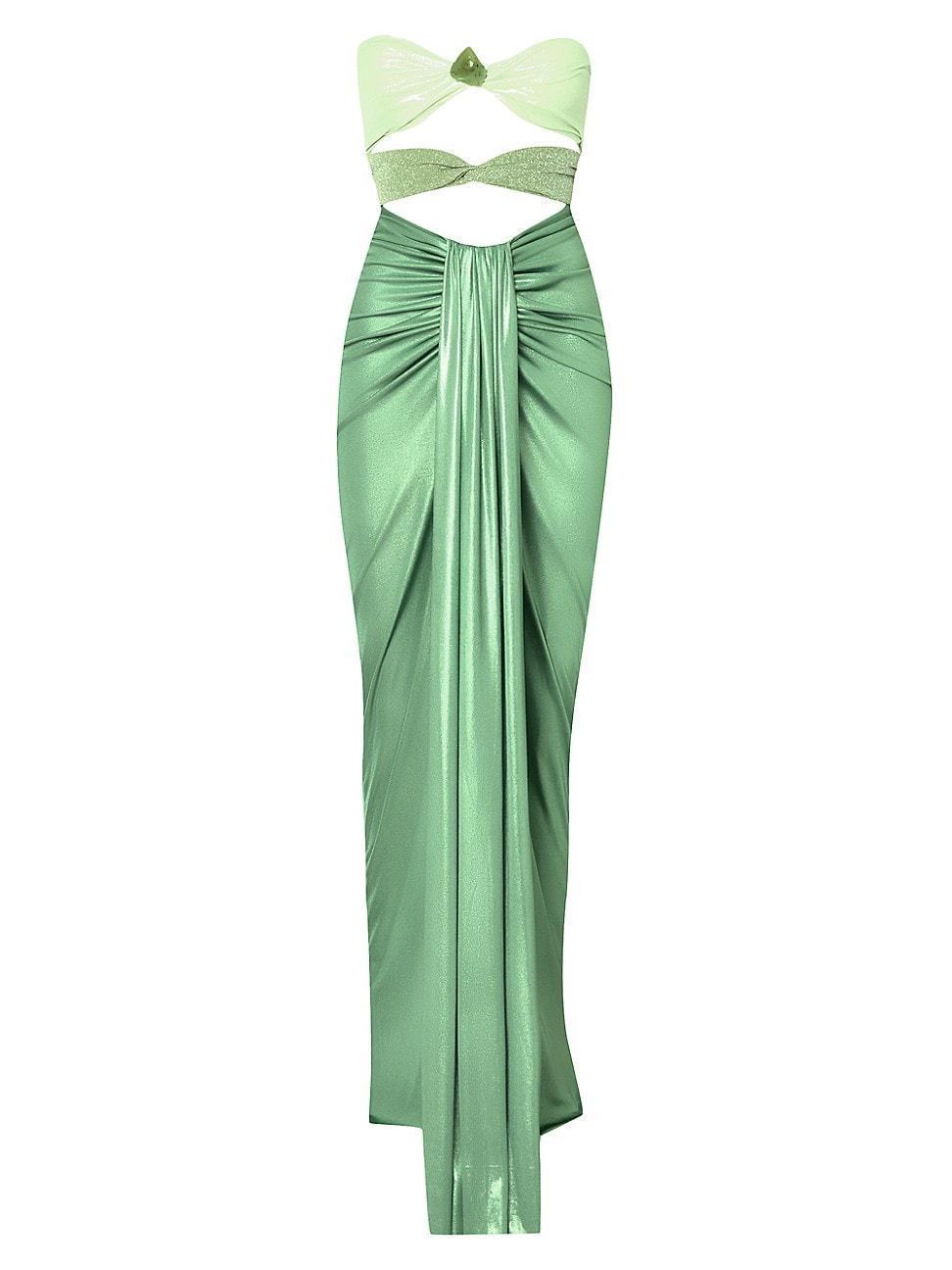 Womens Sarakiniko Giselle Draped Strapless Maxi Dress Product Image