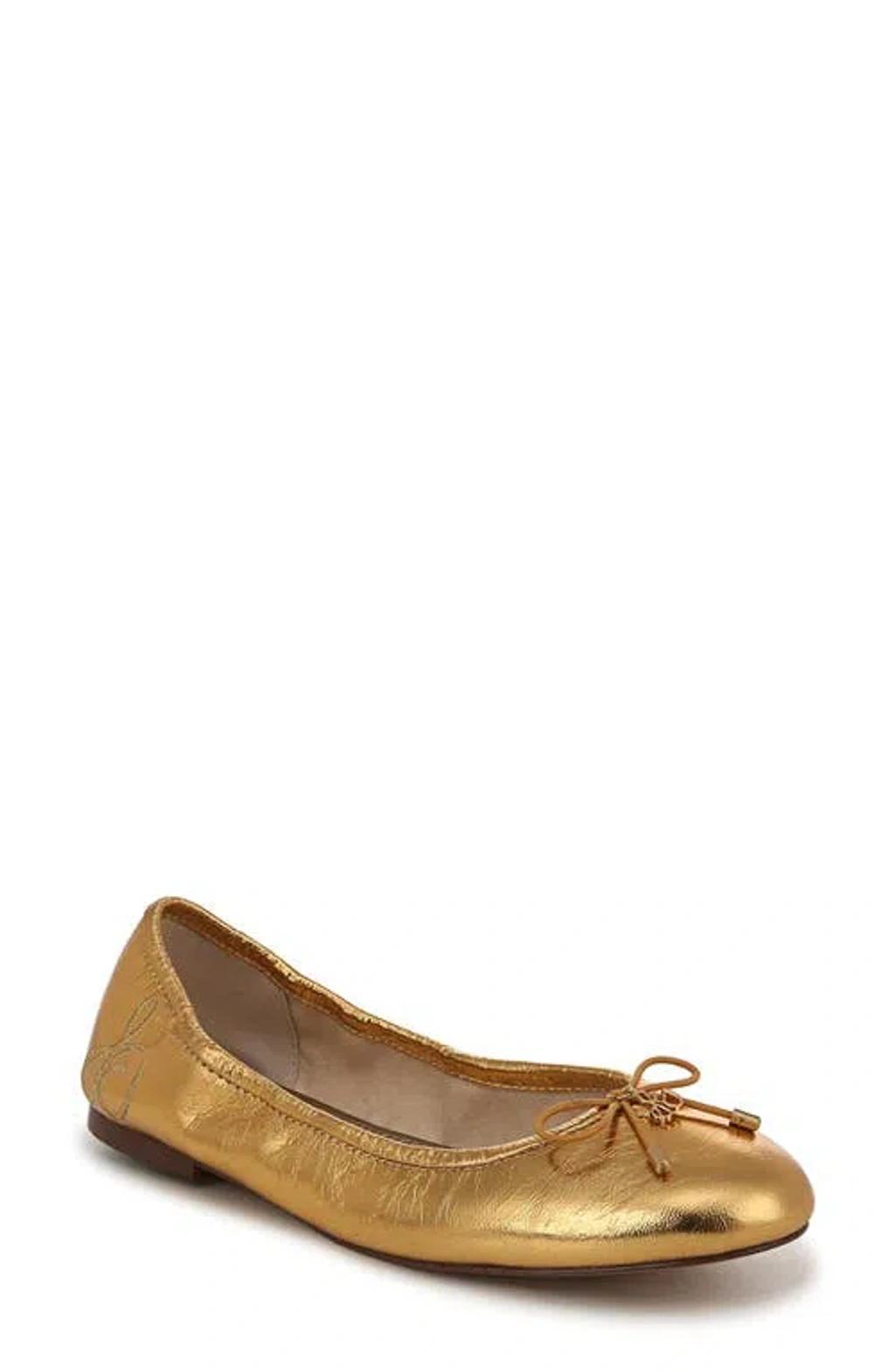 SAM EDELMAN Felicia Ballet Flat In Gold Product Image