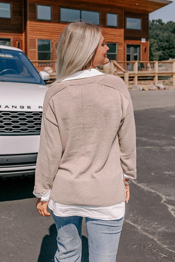 Early Start Sweater Top In Taupe Product Image