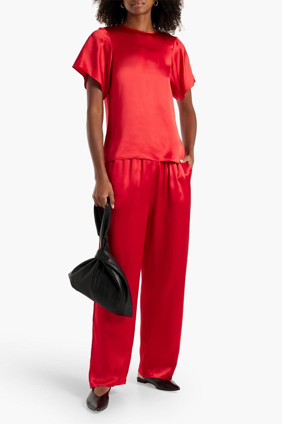 Silk-satin Top In Red Product Image