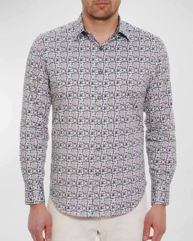 Robert Graham Sundial Print Stretch Cotton Button-Up Shirt Product Image