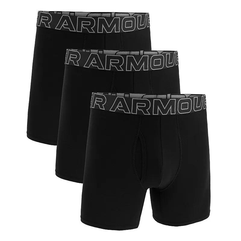 Mens Under Armour 3-pack Performance Cotton Stretch 6-in. Boxer Briefs Product Image